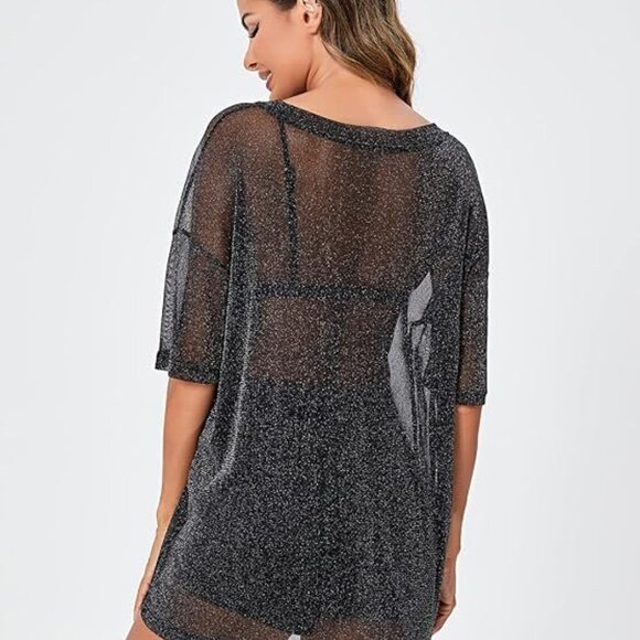 WDIRARA Women's Glitter Tee - Picture 2 of 4